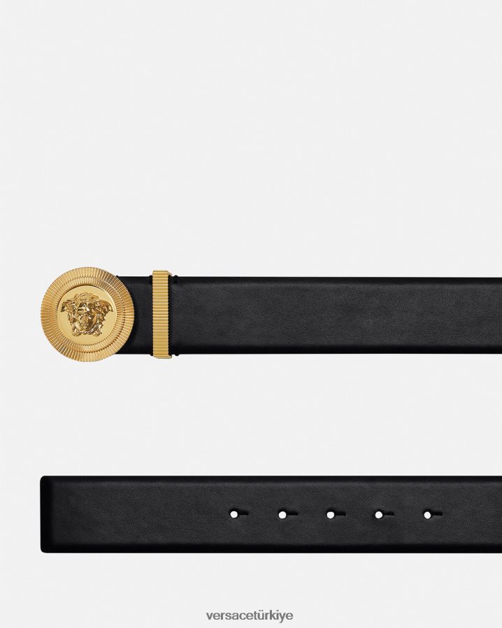 Versace medusa biggie deri kemer erkekler siyah Aksesuarlar B0HHR81611