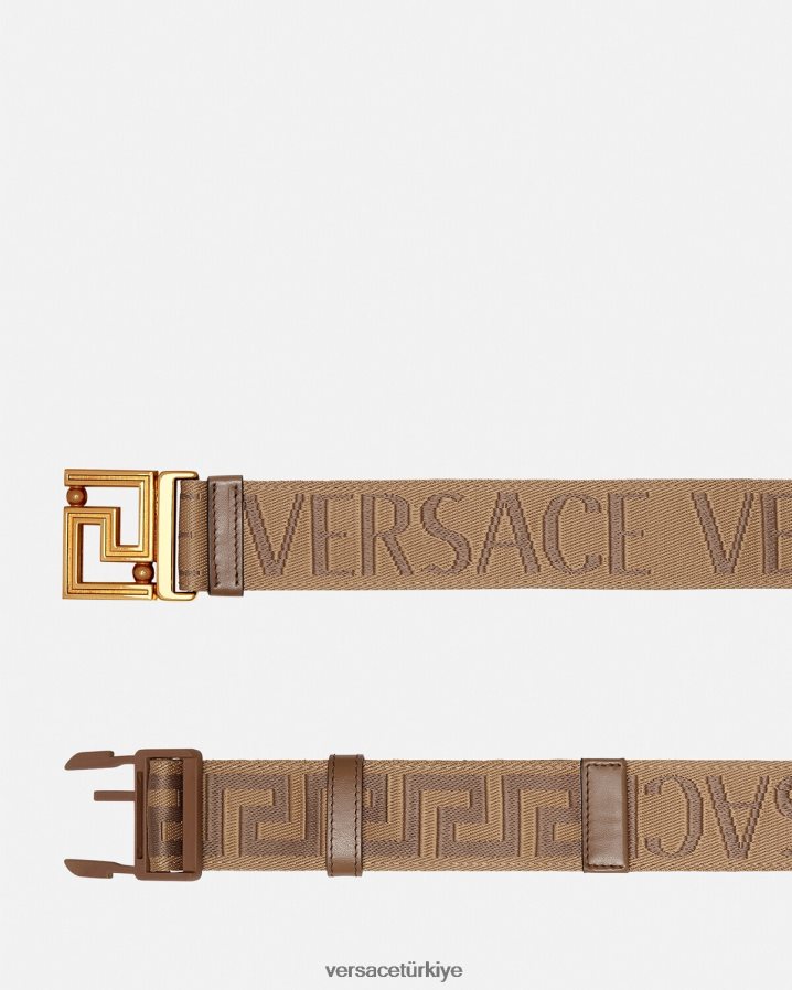 Versace tamamen ters çevrilebilir kemer erkekler kahverengi Aksesuarlar B0HHR81612