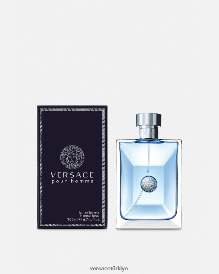 Versace homme 200 ml dökün erkekler mavi Aksesuarlar B0HHR81724