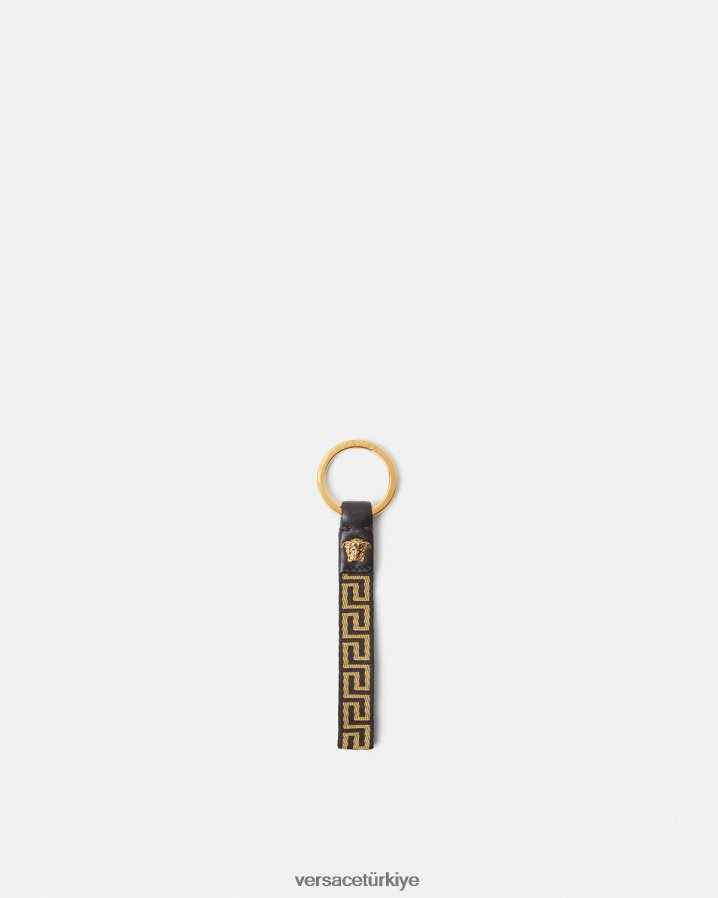 Versace Greca anahtarlık erkekler siyah altın Aksesuarlar B0HHR81656