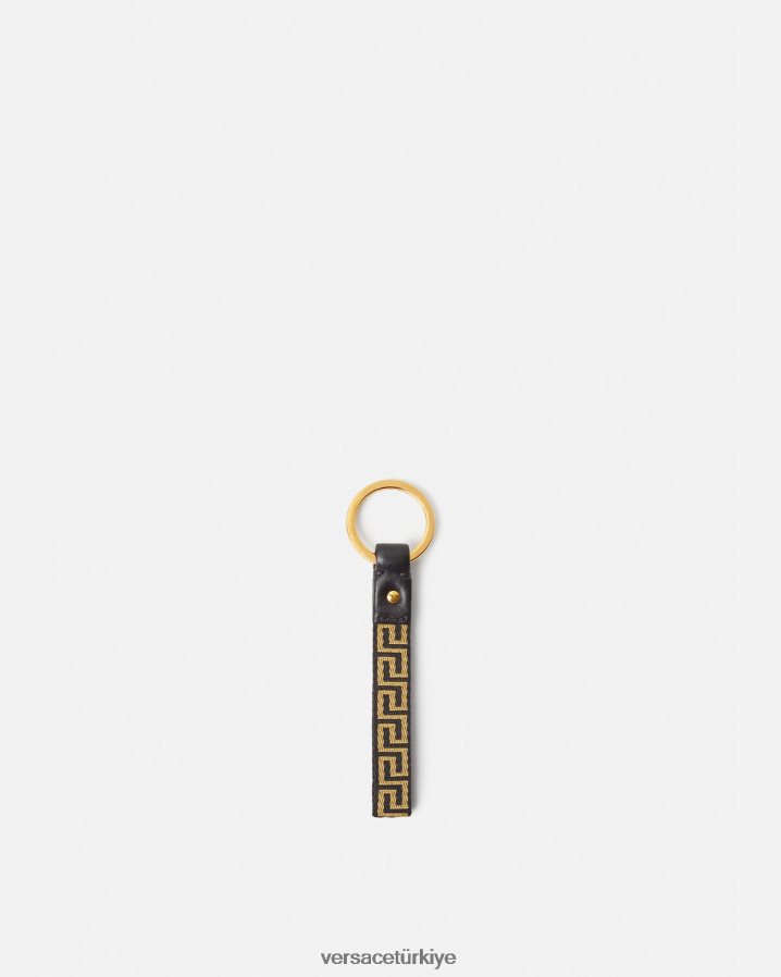 Versace Greca anahtarlık erkekler siyah altın Aksesuarlar B0HHR81656