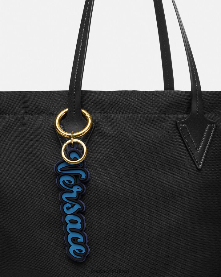 Versace üniversite logosu silikon anahtarlık erkekler mavi Aksesuarlar B0HHR81655