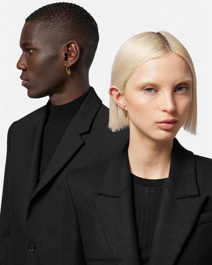 Versace emniyet pimi küpe erkekler altın Aksesuarlar B0HHR81690