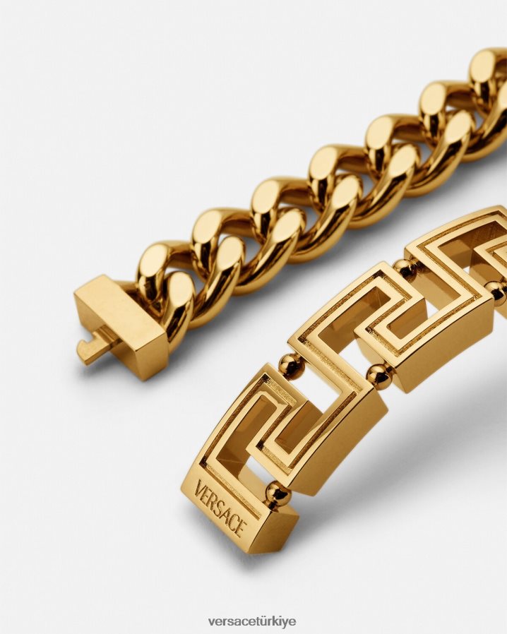 Versace greca zincir bilezik erkekler altın Aksesuarlar B0HHR81685