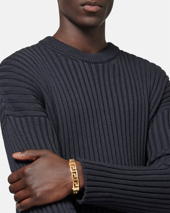 Versace greca zincir bilezik erkekler altın Aksesuarlar B0HHR81685
