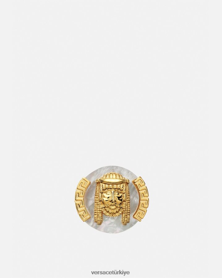 Versace la maschera sedef yüzük erkekler beyaz Aksesuarlar B0HHR81695