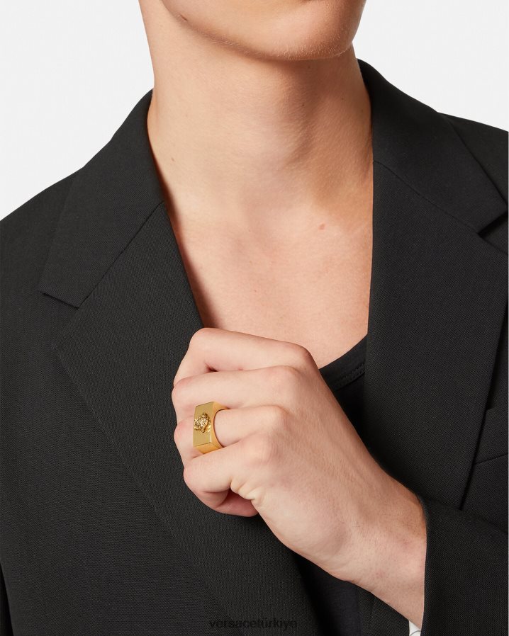 Versace medusa logolu yüzük erkekler altın Aksesuarlar B0HHR81694