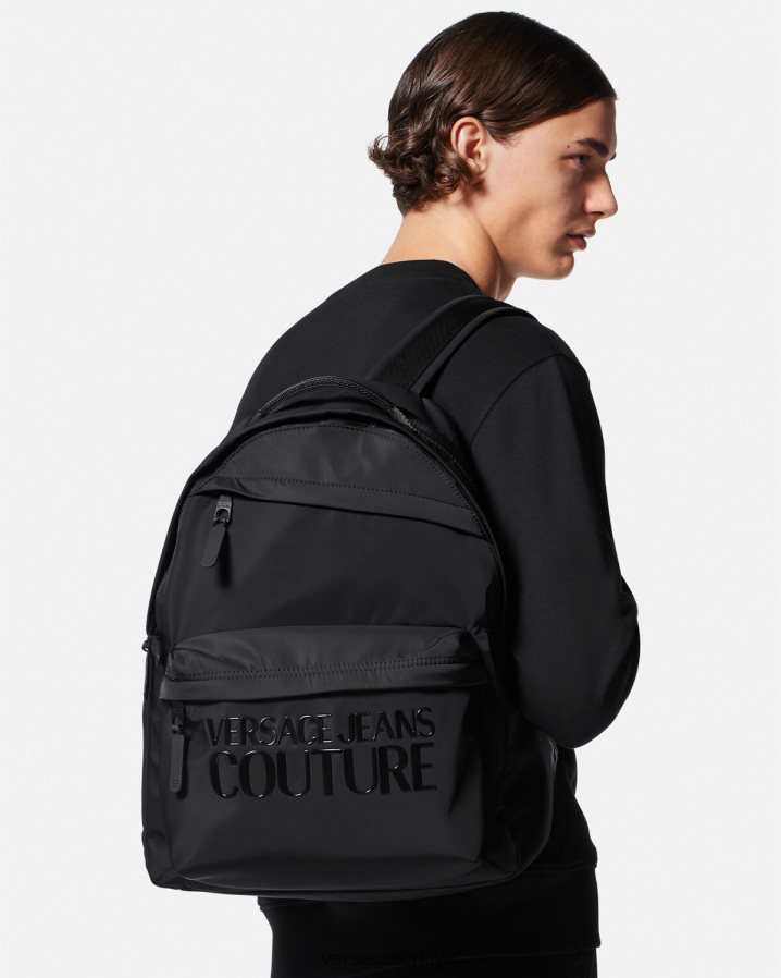 Versace logo couture sırt çantası erkekler siyah Aksesuarlar B0HHR82490