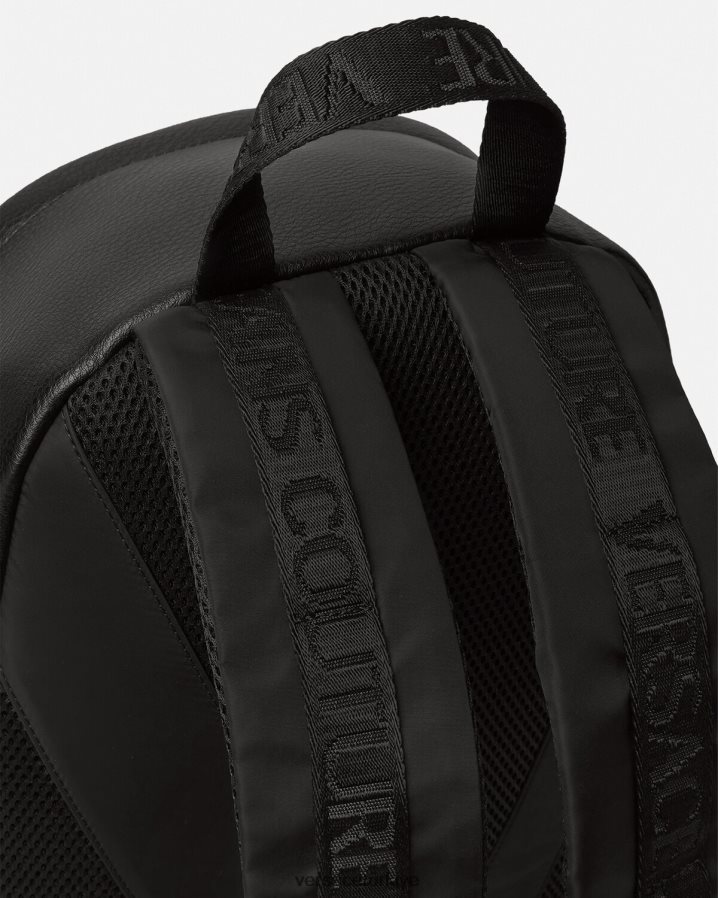 Versace logo sırt çantası erkekler siyah Aksesuarlar B0HHR82472