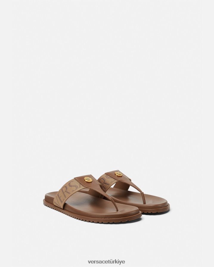 Versace genel sandalet erkekler kahverengi ayakkabı B0HHR81583