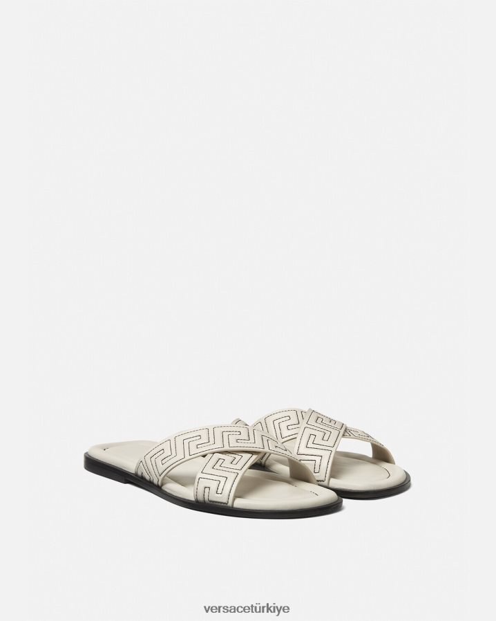 Versace greca sandalet erkekler beyaz ayakkabı B0HHR81588