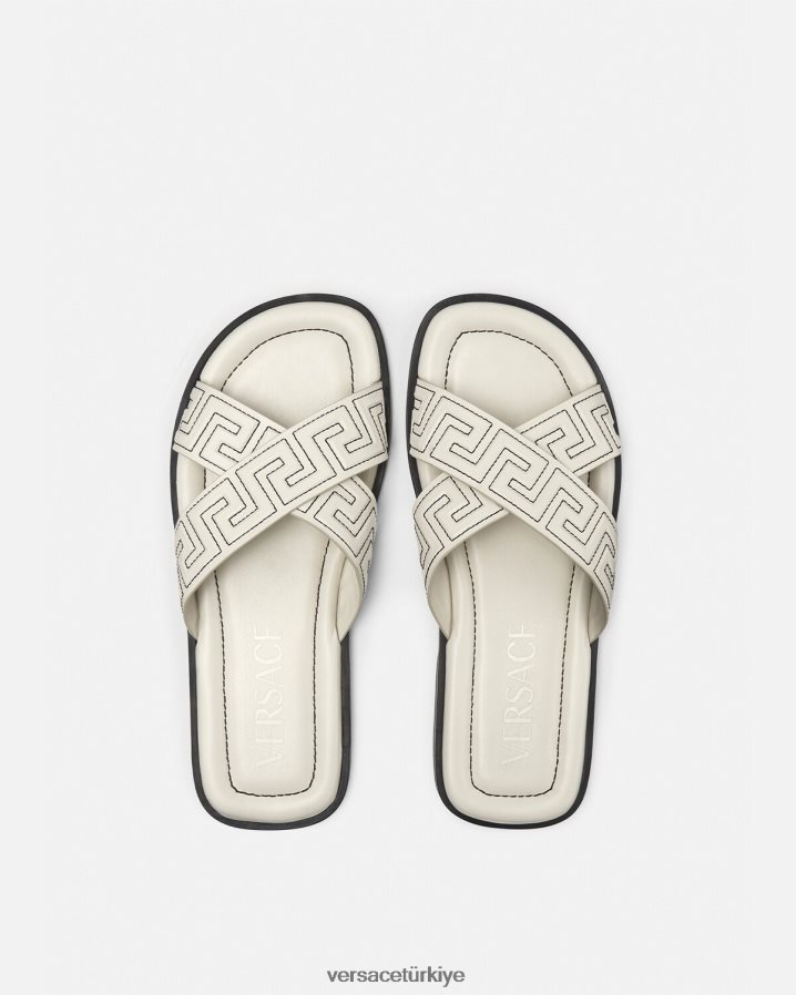 Versace greca sandalet erkekler beyaz ayakkabı B0HHR81588