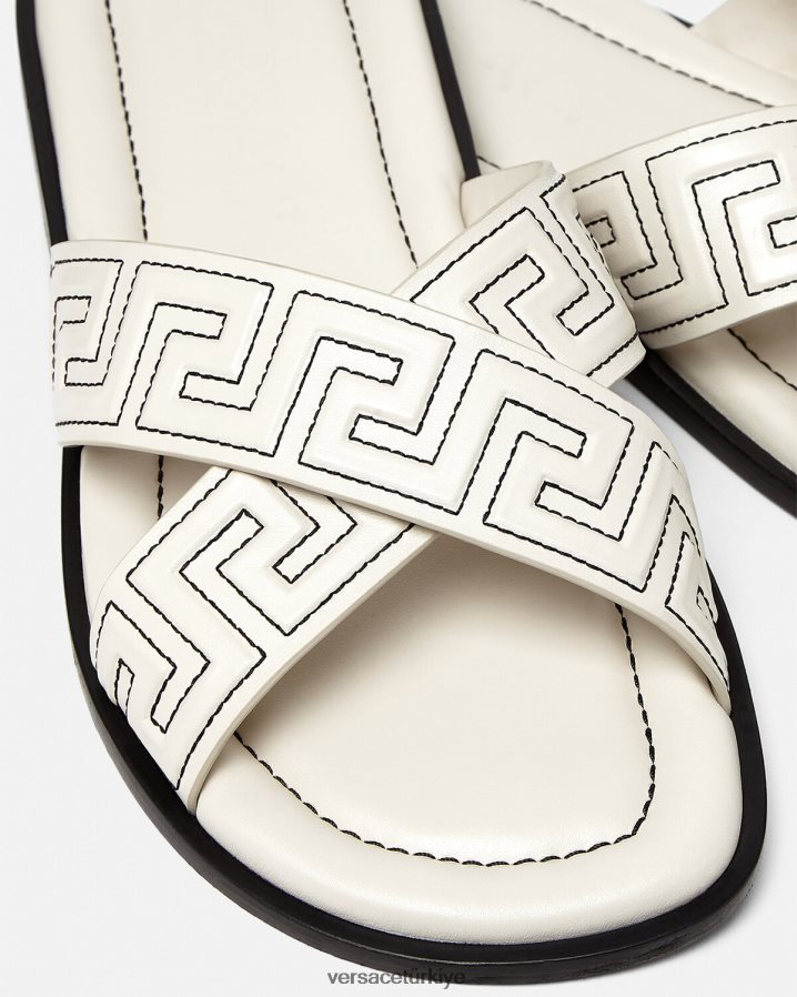 Versace greca sandalet erkekler beyaz ayakkabı B0HHR81588
