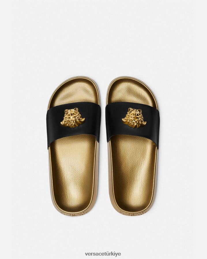 Versace la medusa kaydırakları erkekler siyah ayakkabı B0HHR81587