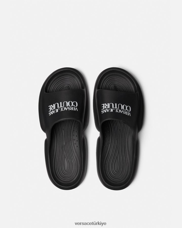 Versace tago logosu slaytları erkekler siyah ayakkabı B0HHR82451