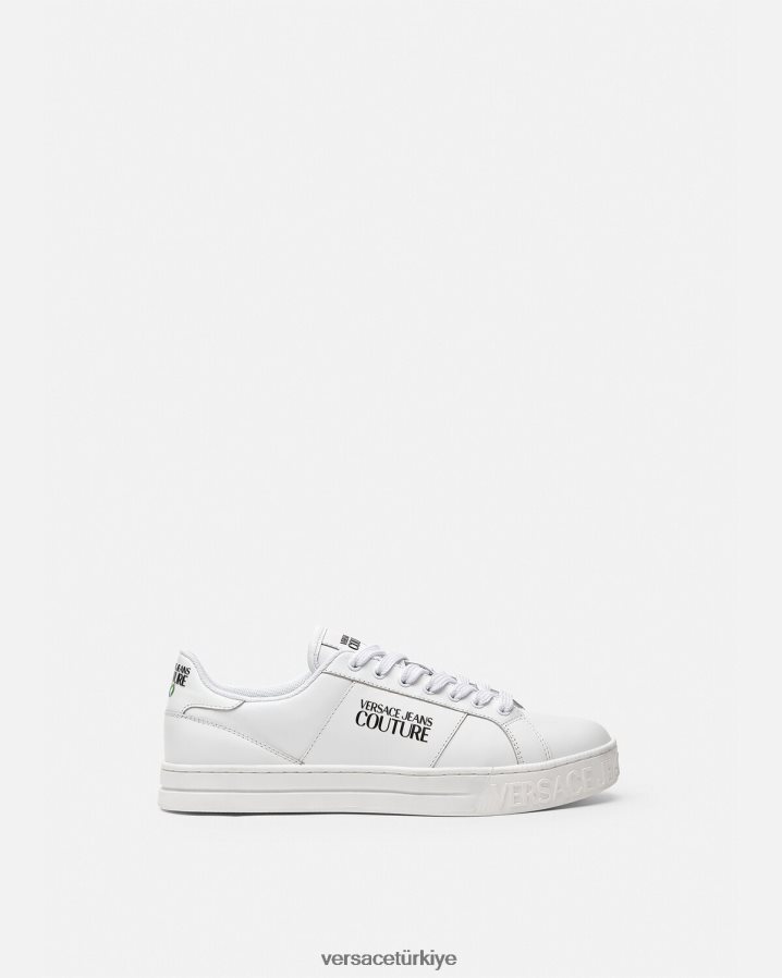 Versace Court 88 logolu spor ayakkabı erkekler beyaz ayakkabı B0HHR82469