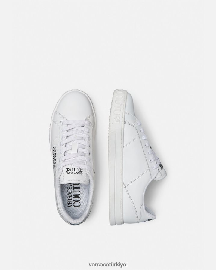 Versace Court 88 logolu spor ayakkabı erkekler beyaz ayakkabı B0HHR82469