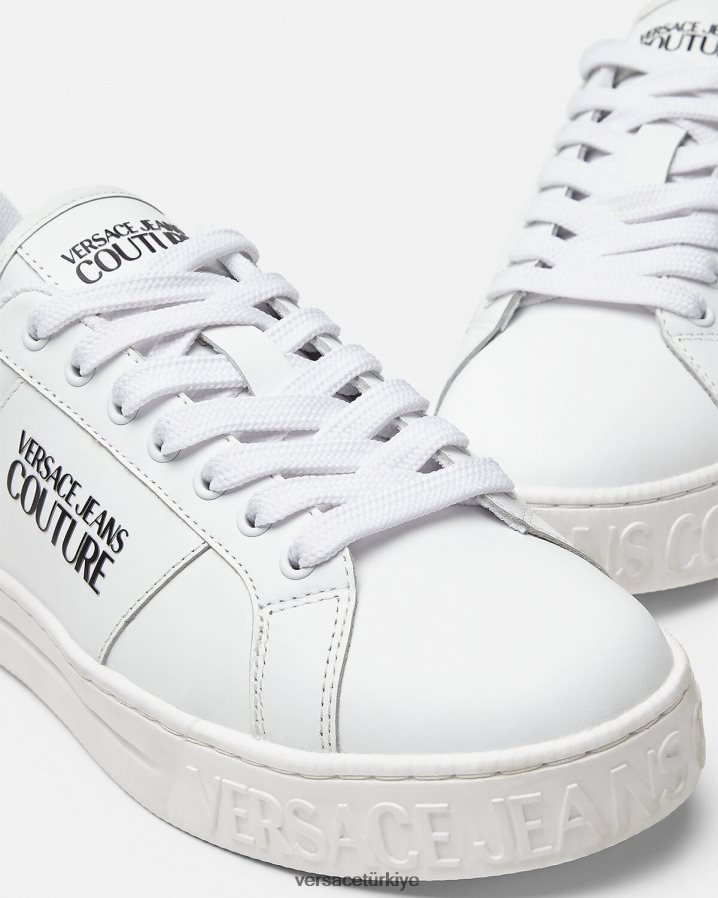 Versace Court 88 logolu spor ayakkabı erkekler beyaz ayakkabı B0HHR82469