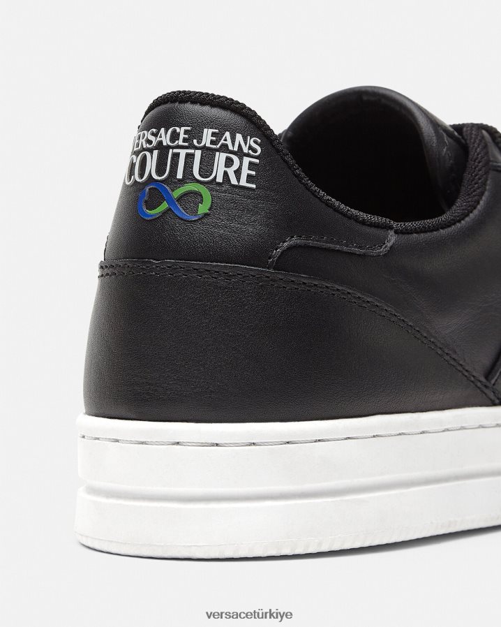 Versace Court 88 logolu spor ayakkabı erkekler siyah ayakkabı B0HHR82470