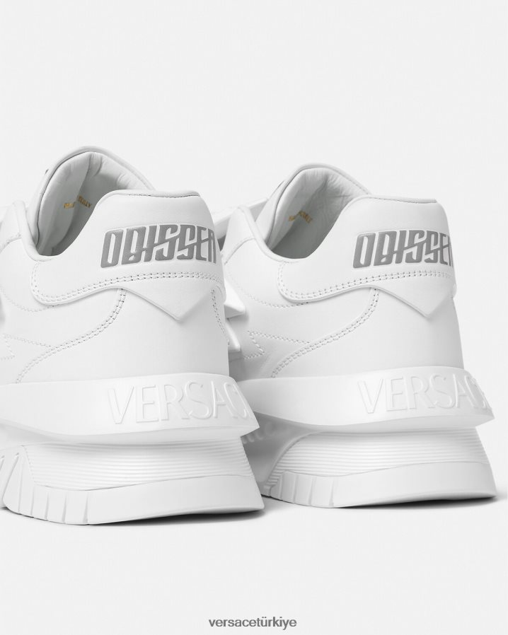 Versace Odissea spor ayakkabıları erkekler beyaz ayakkabı B0HHR81520