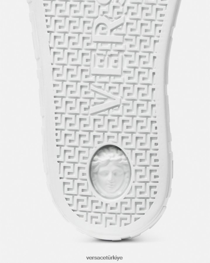 Versace allover denim greca spor ayakkabı erkekler açık mavi ayakkabı B0HHR81548