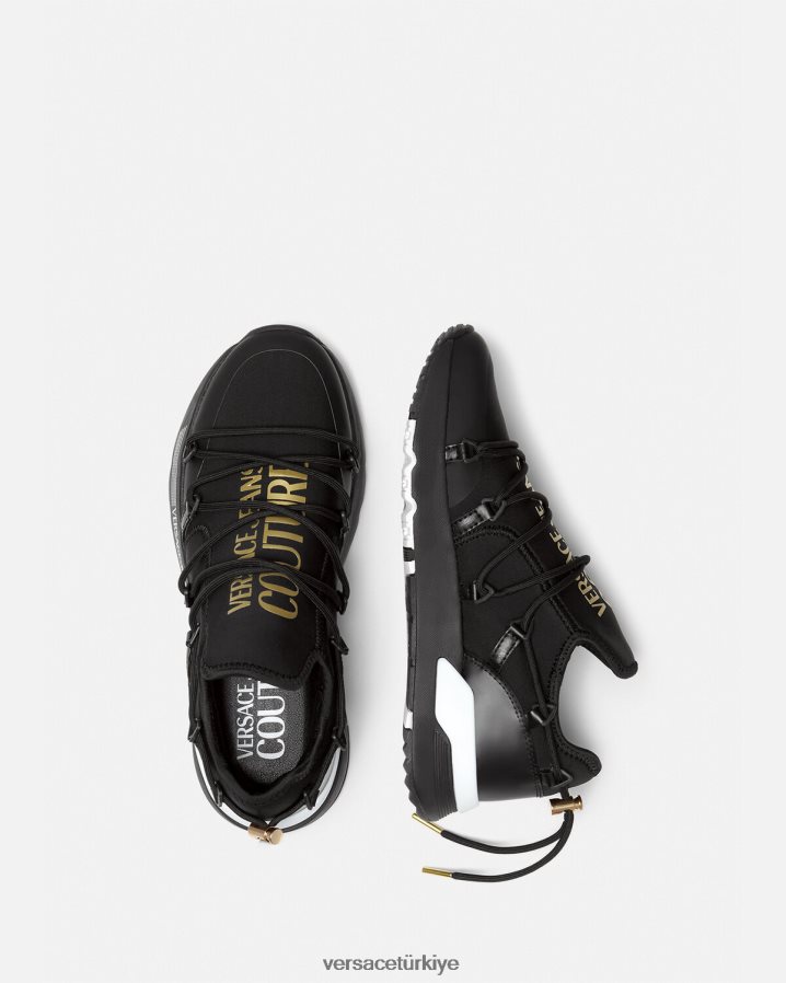 Versace dinamik spor ayakkabı erkekler siyah altın ayakkabı B0HHR82446