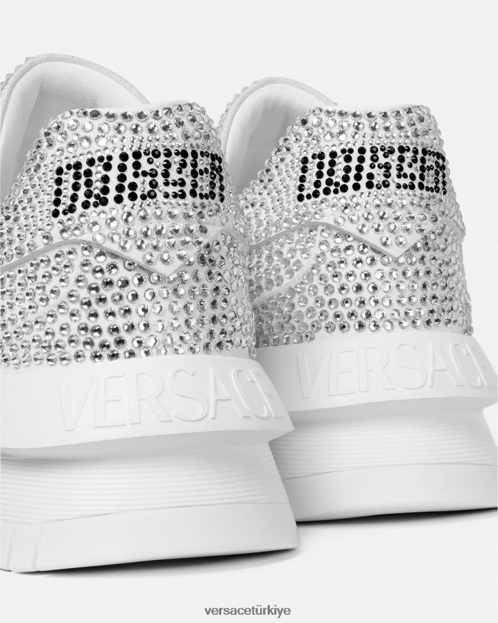 Versace kristal odissea spor ayakkabı erkekler beyaz ayakkabı B0HHR81534