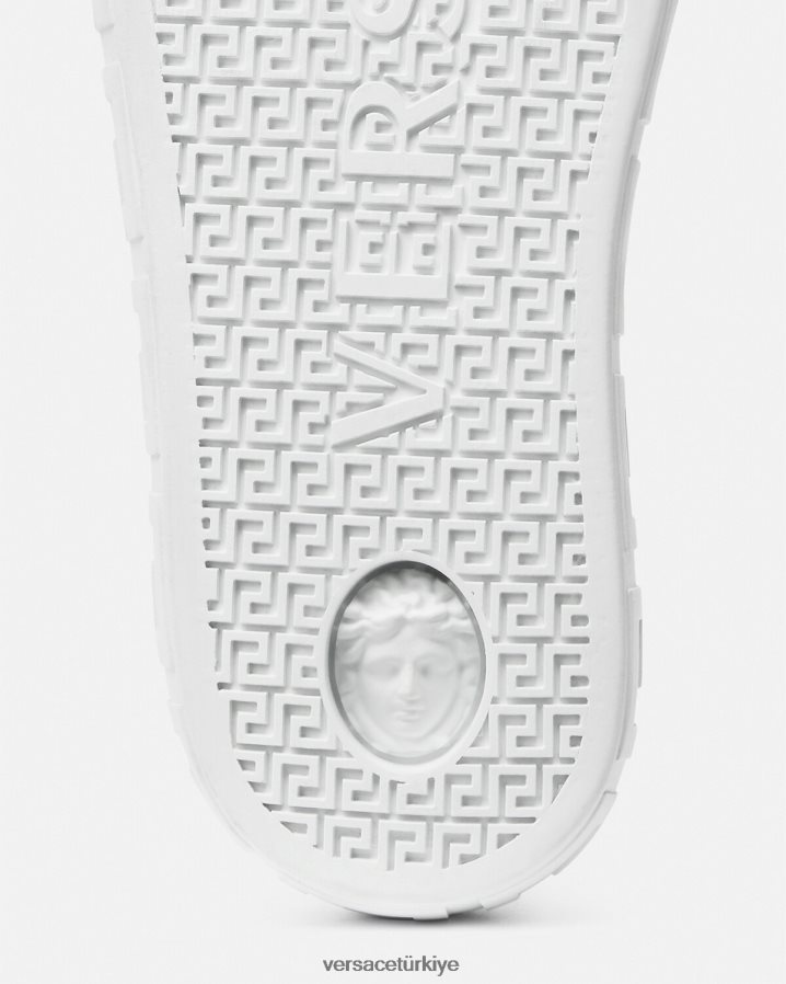 Versace üniversite greca üst düzey eğitmenler erkekler Mavi beyaz ayakkabı B0HHR81556
