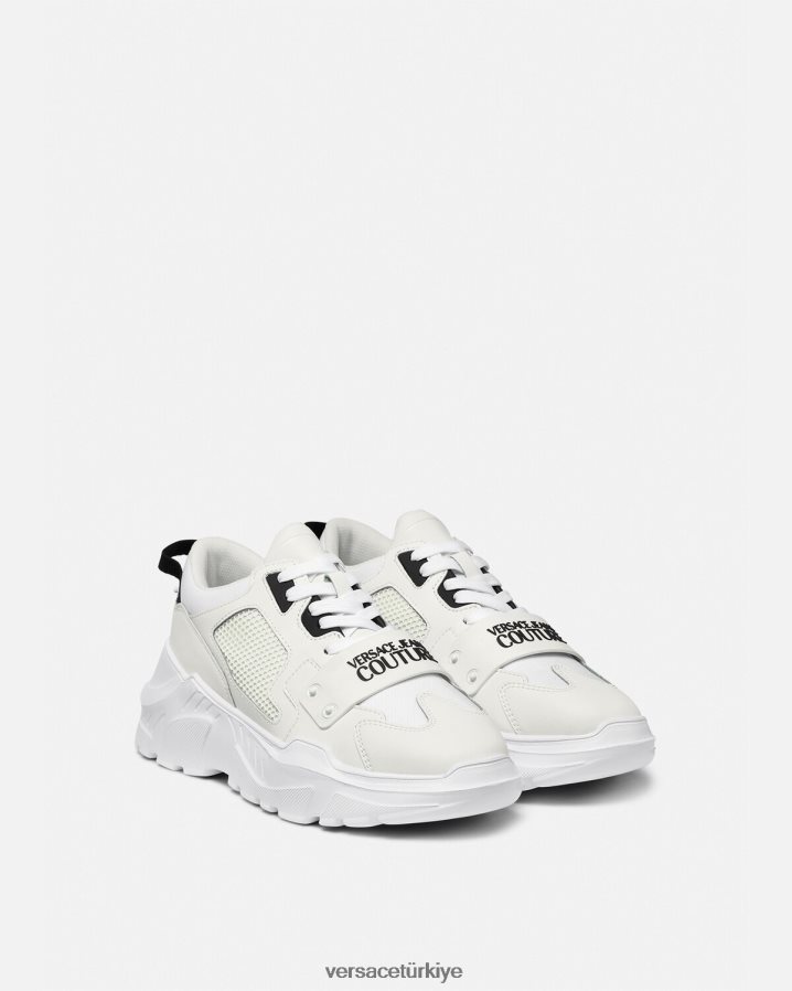 Versace speedtrack logo eğitmenleri erkekler beyaz ayakkabı B0HHR82449