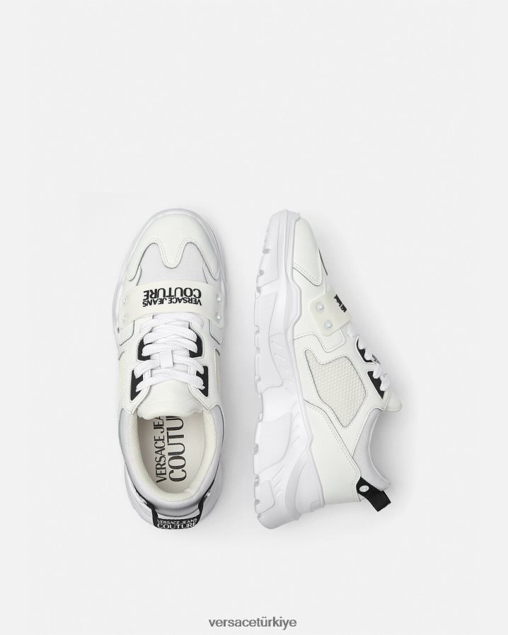 Versace speedtrack logo eğitmenleri erkekler beyaz ayakkabı B0HHR82449