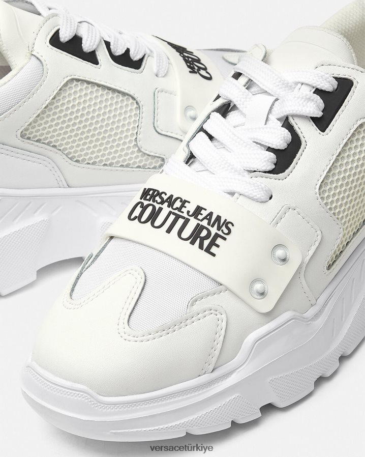 Versace speedtrack logo eğitmenleri erkekler beyaz ayakkabı B0HHR82449