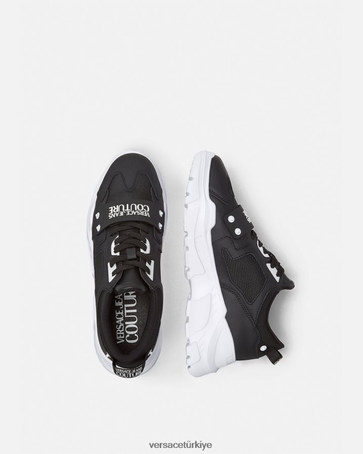 Versace speedtrack logo eğitmenleri erkekler siyah ayakkabı B0HHR82450