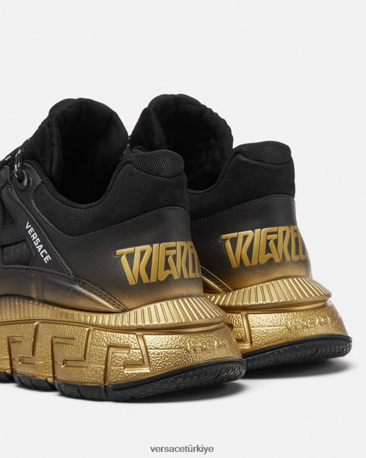 Versace trigreca spor ayakkabı erkekler siyah ayakkabı B0HHR81527