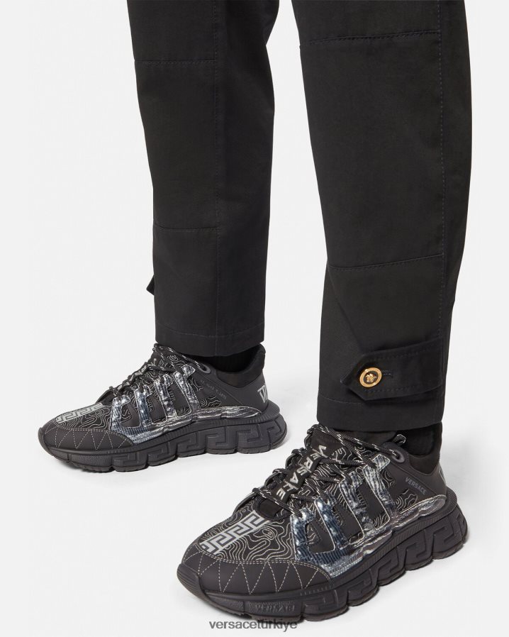 Versace trigreca spor ayakkabı erkekler siyah ayakkabı B0HHR81529