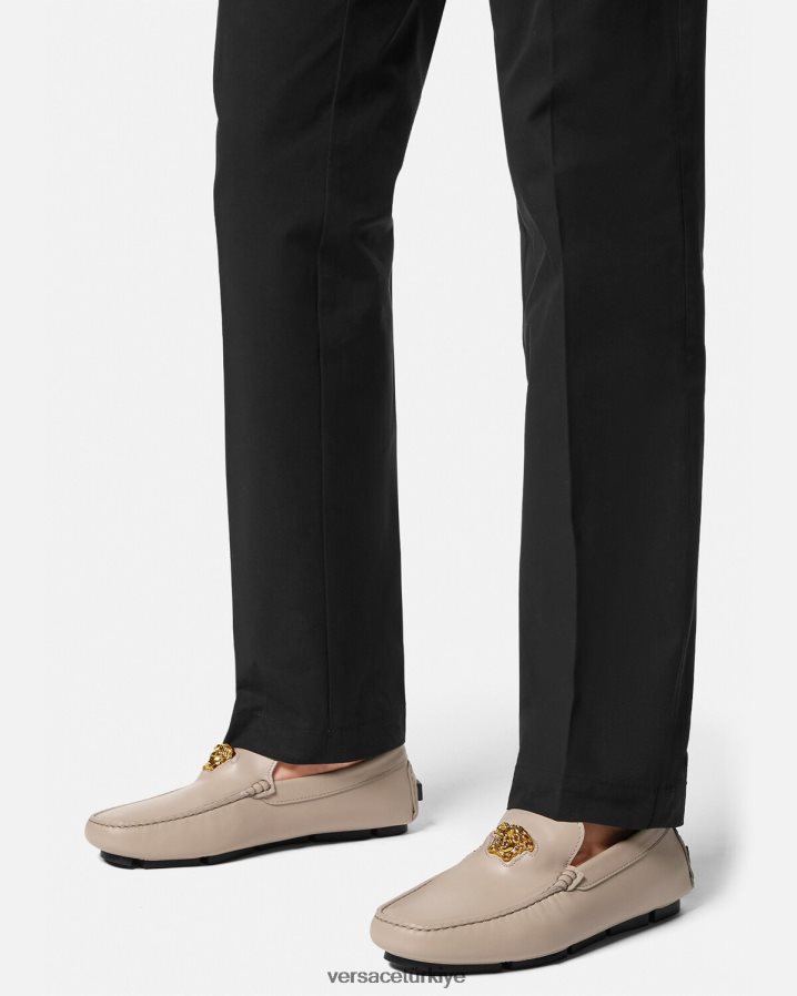 Versace la medusa sürücü ayakkabısı erkekler bej ayakkabı B0HHR81601