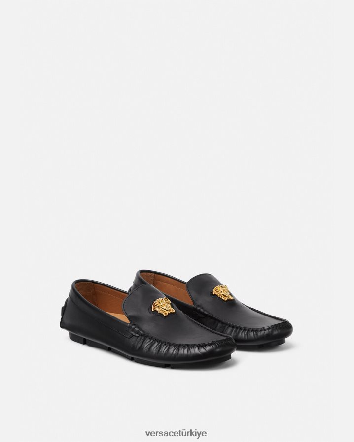 Versace la medusa sürücü ayakkabısı erkekler siyah ayakkabı B0HHR81602