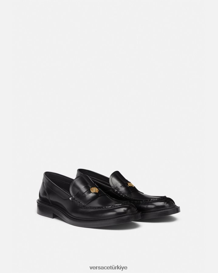 Versace medusa mokasen erkekler siyah ayakkabı B0HHR81570