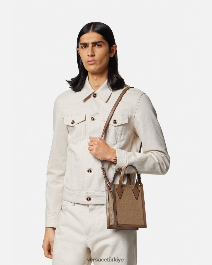 Versace allover çapraz çanta erkekler kahverengi çanta B0HHR81498
