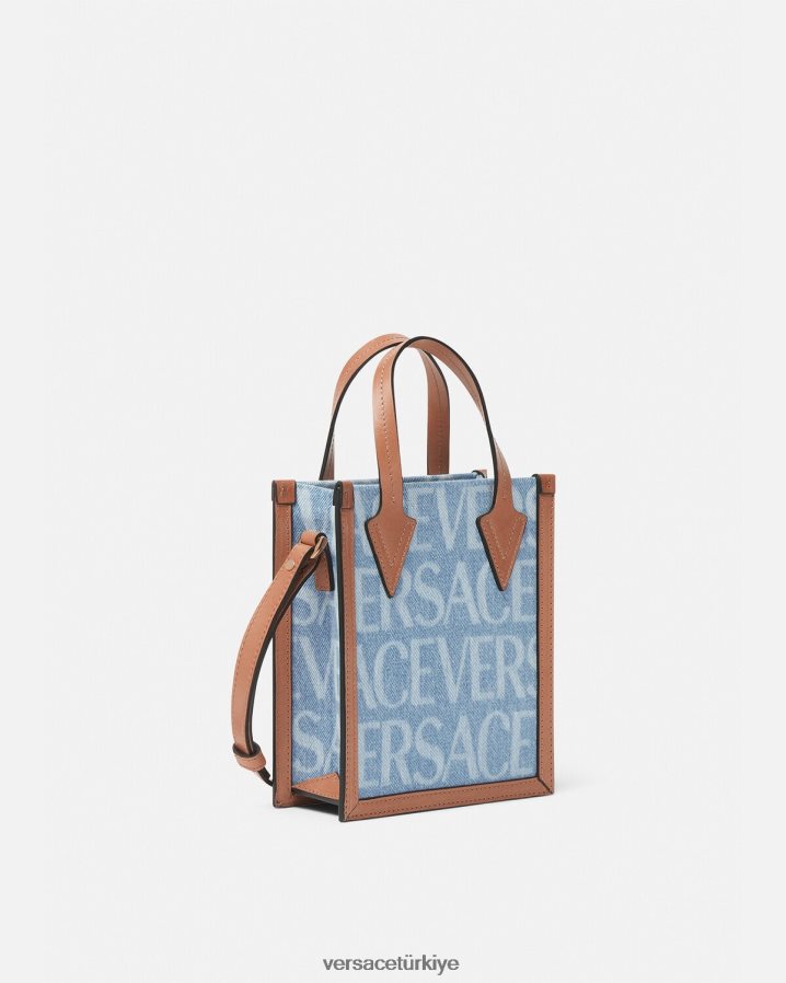 Versace allover çapraz çanta erkekler mavi çanta B0HHR81495