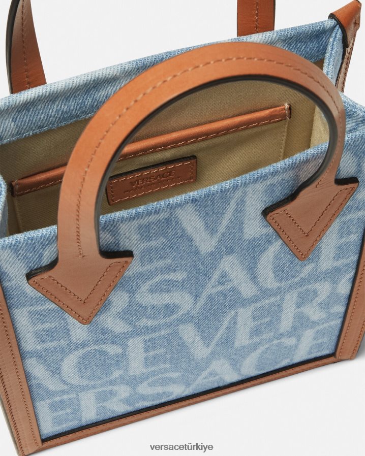 Versace allover çapraz çanta erkekler mavi çanta B0HHR81495