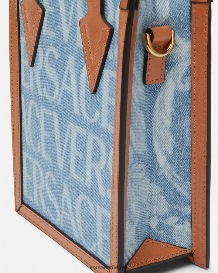 Versace allover çapraz çanta erkekler mavi çanta B0HHR81495