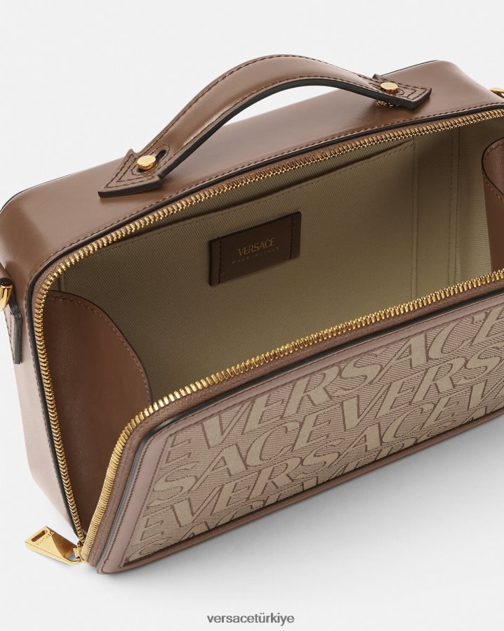 Versace allover askılı çanta erkekler kahverengi çanta B0HHR81497