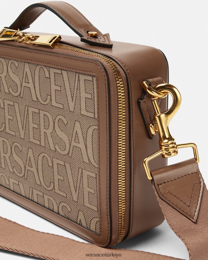 Versace allover askılı çanta erkekler kahverengi çanta B0HHR81497