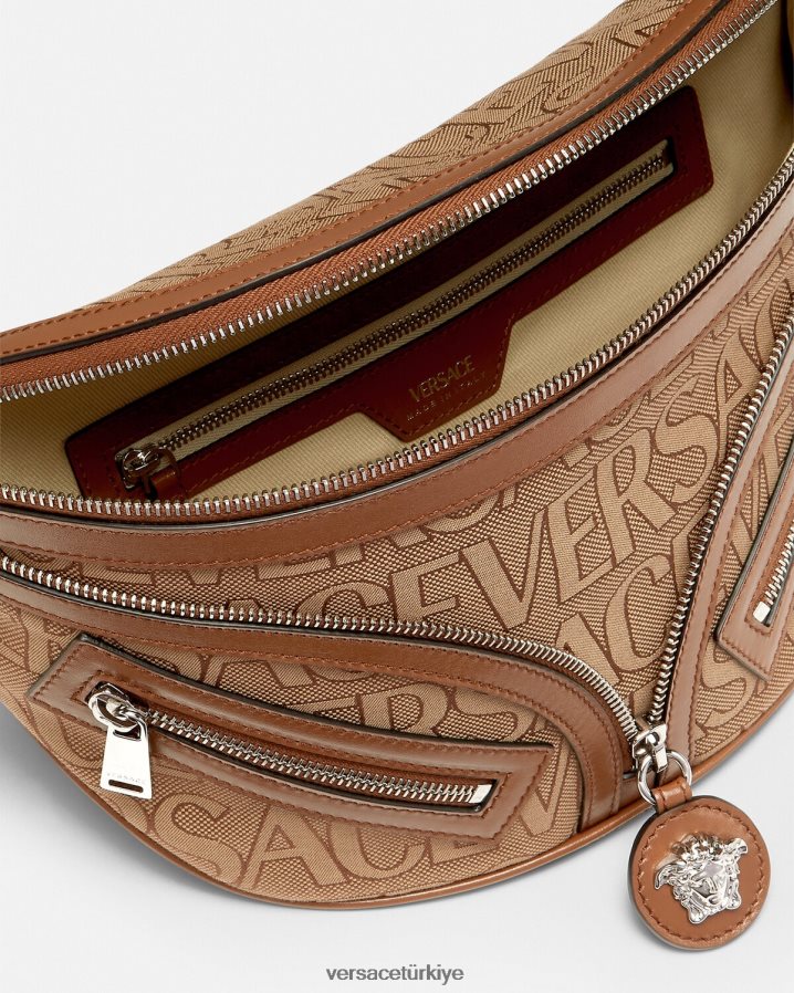 Versace her yerde tekrarlanan hobo bel çantası erkekler kahverengi çanta B0HHR81503