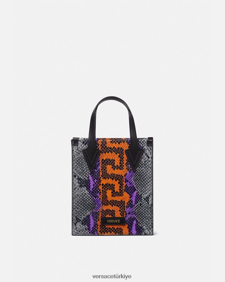 Versace Python Greca desenli çapraz askılı çanta erkekler çok renkli çanta B0HHR81474