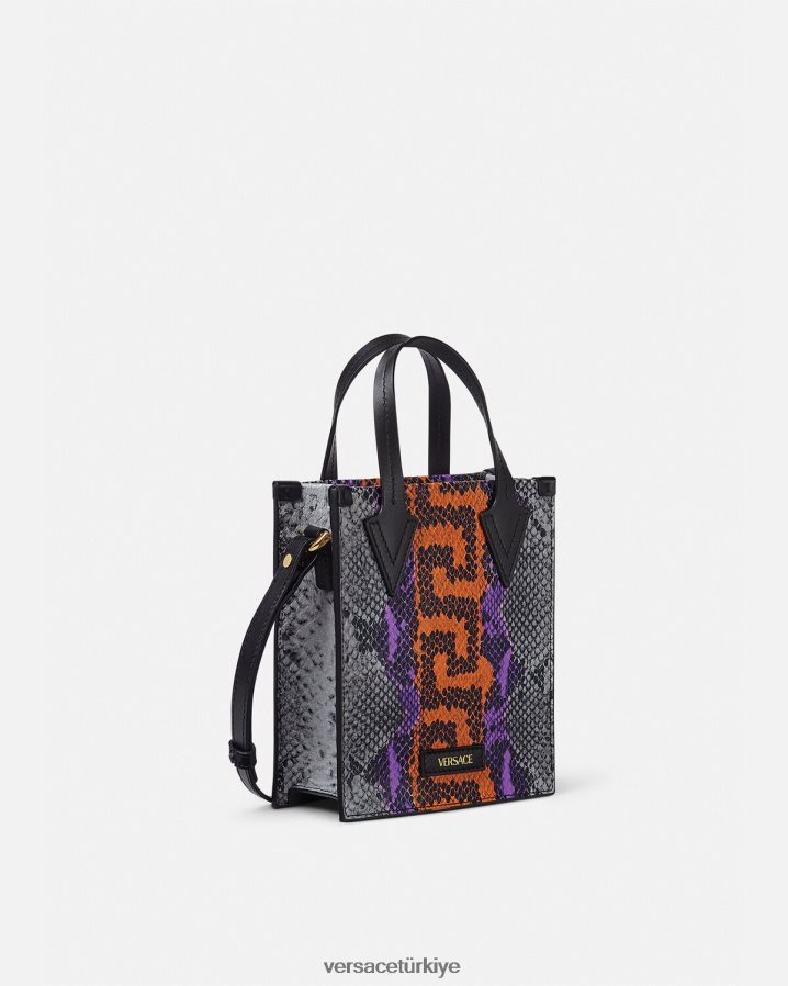 Versace Python Greca desenli çapraz askılı çanta erkekler çok renkli çanta B0HHR81474