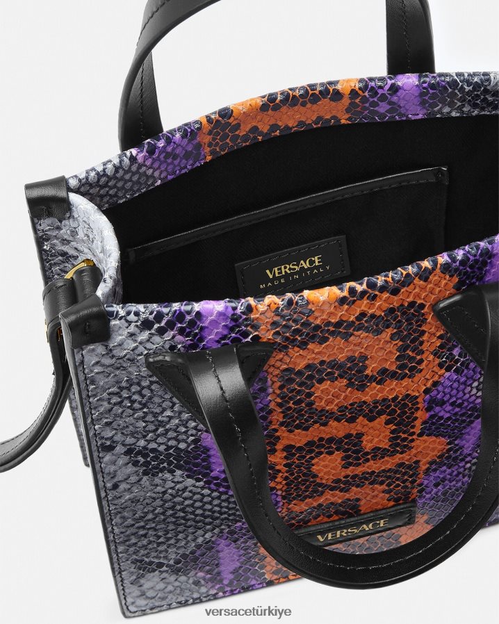 Versace Python Greca desenli çapraz askılı çanta erkekler çok renkli çanta B0HHR81474