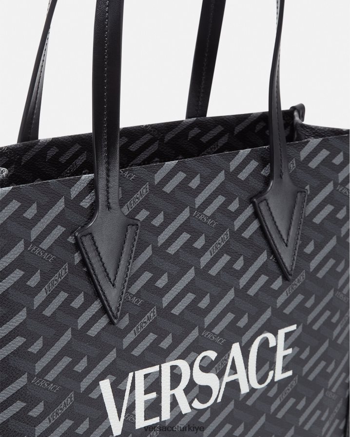 Versace la greca imzalı uzun taşıma çantası erkekler Yazdır çanta B0HHR81477