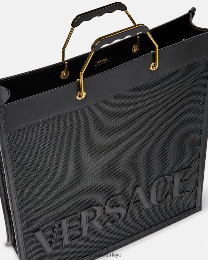 Versace alışveriş çantası erkekler siyah çanta B0HHR81507