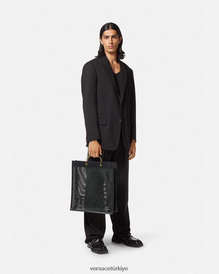 Versace alışveriş çantası erkekler siyah çanta B0HHR81507